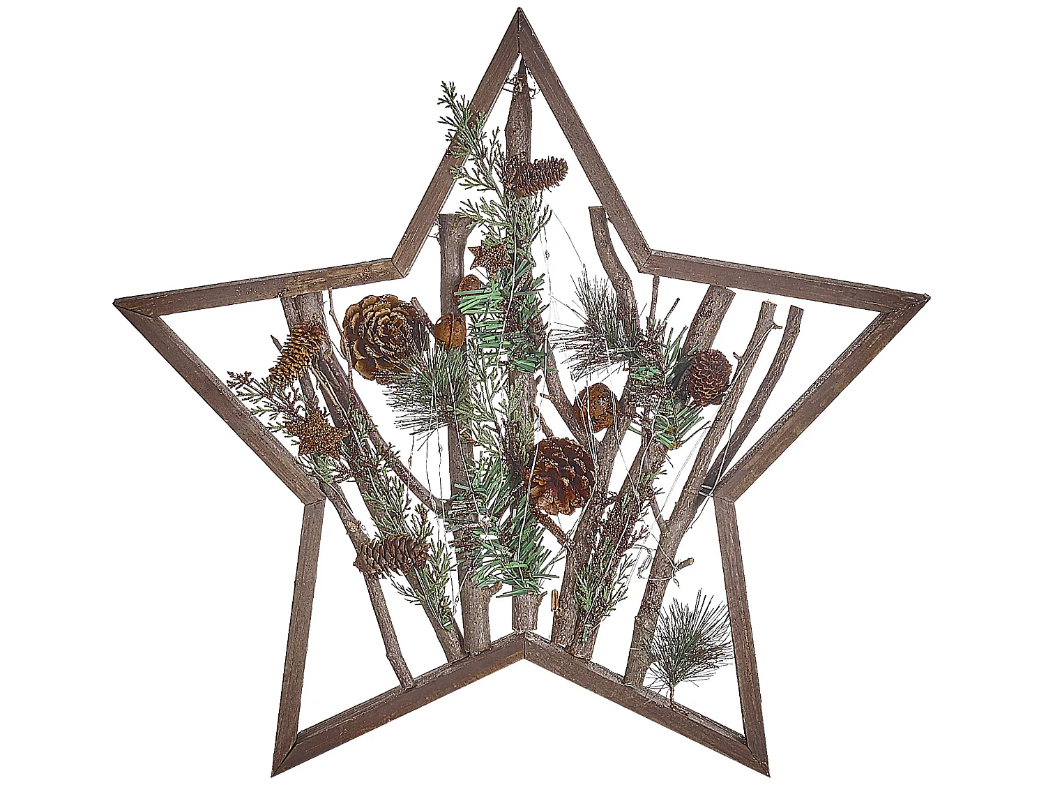 Décoration de Noël LED DOKKA Étoile 46 cm Marron