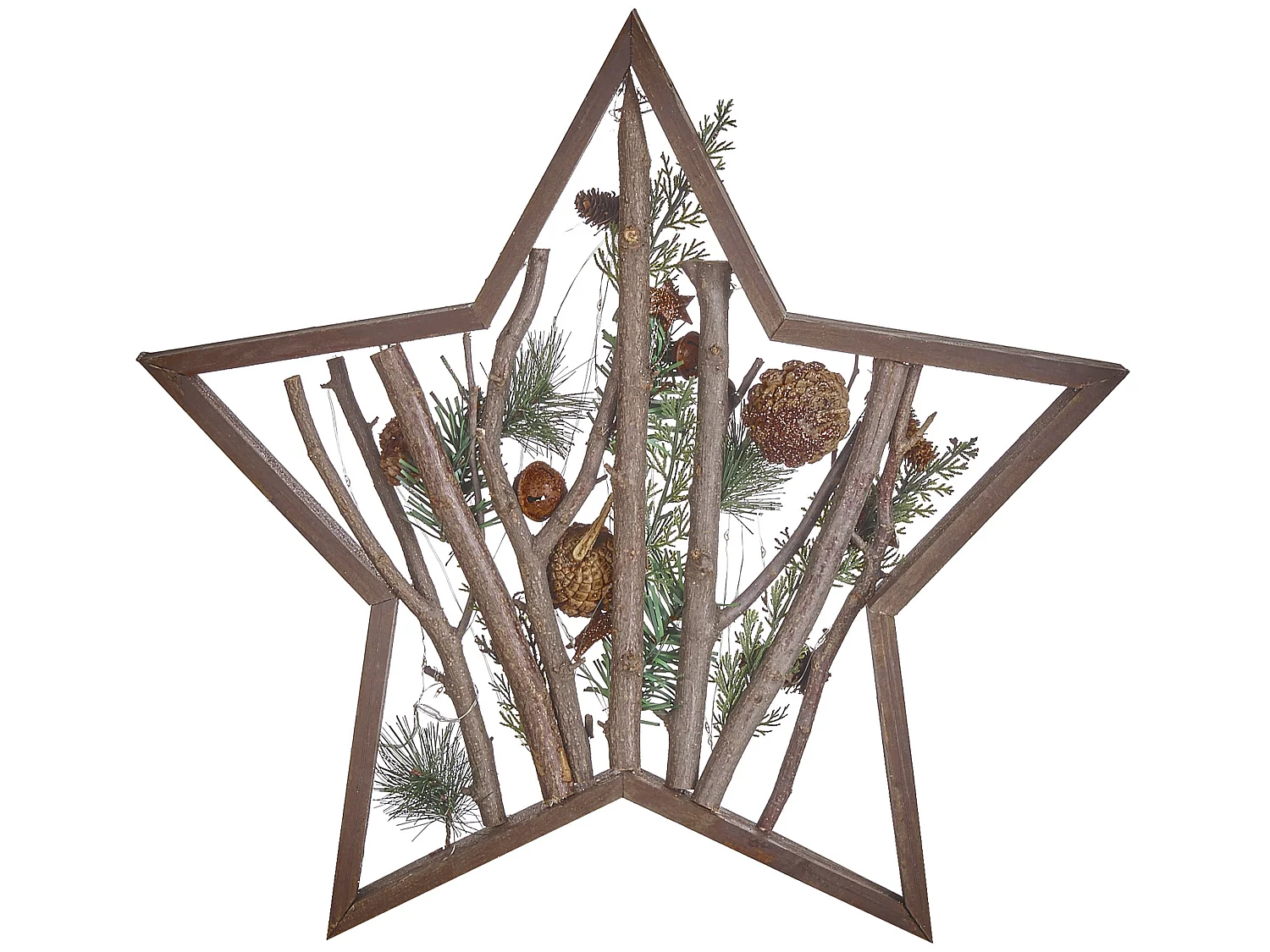 Décoration de Noël LED DOKKA Étoile 46 cm Marron