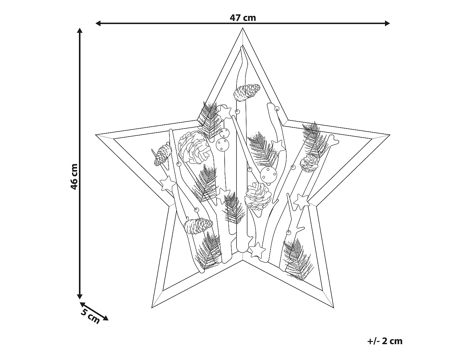 Figura decorativa LED legno scuro 46 cm DOKKA