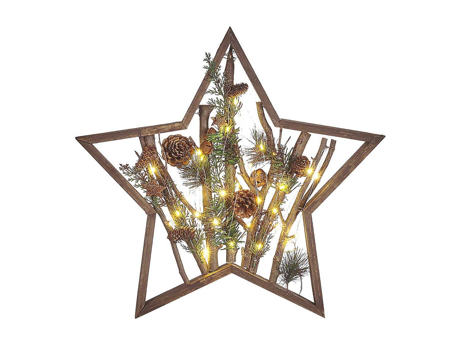 Décoration de Noël LED DOKKA Étoile 46 cm Marron