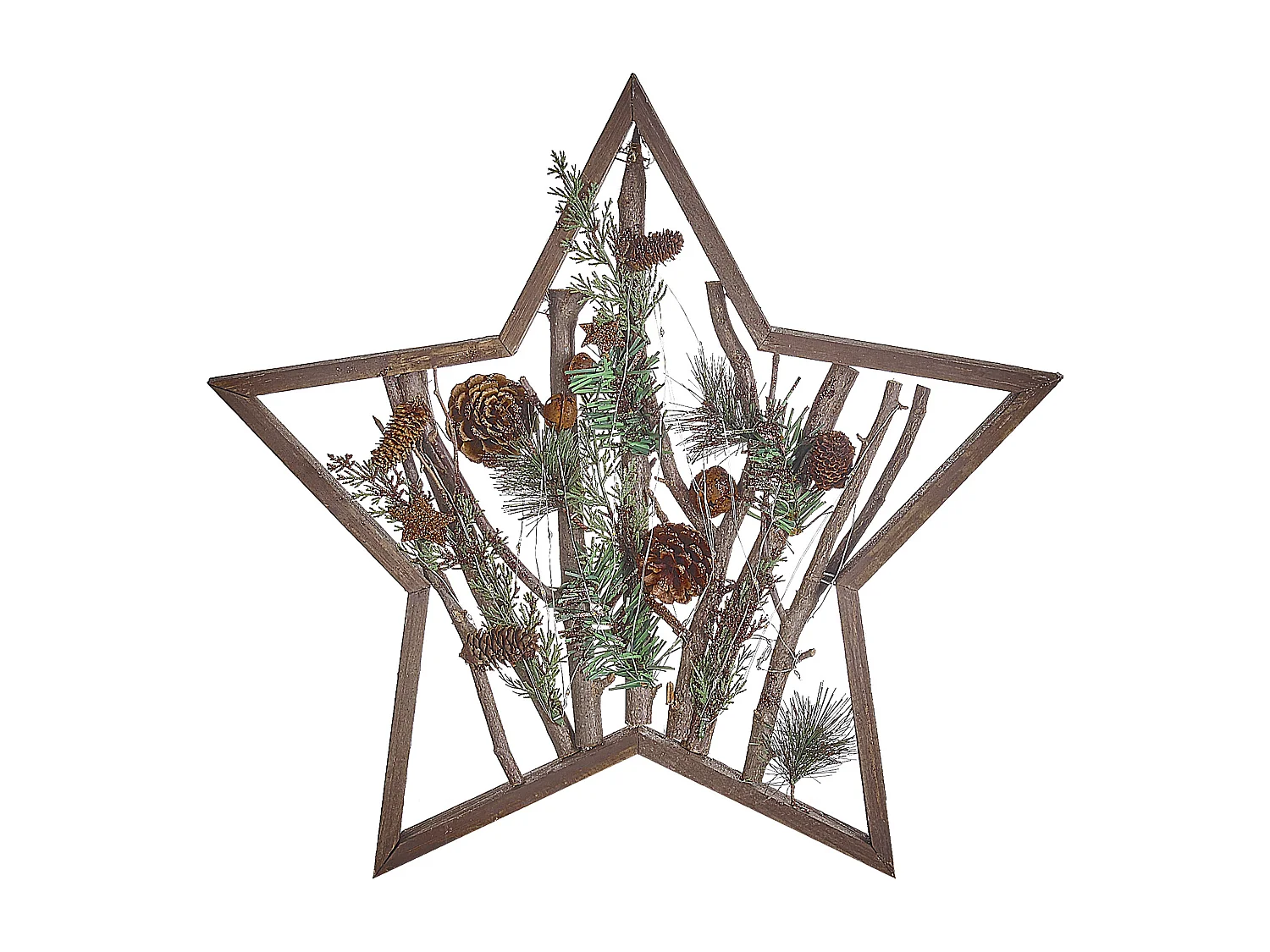 Décoration de Noël LED DOKKA Étoile 46 cm Marron