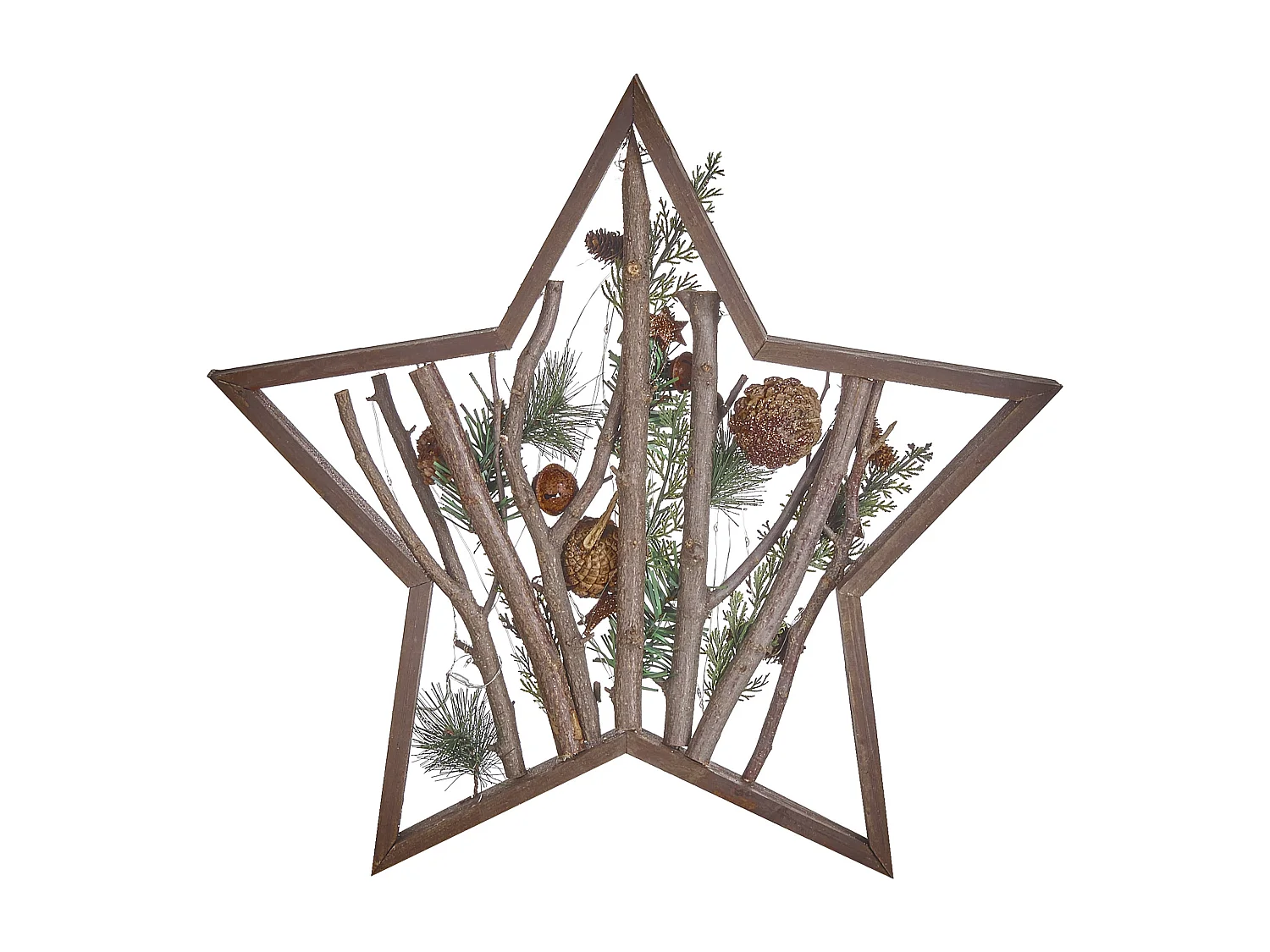 Décoration de Noël LED DOKKA Étoile 46 cm Marron