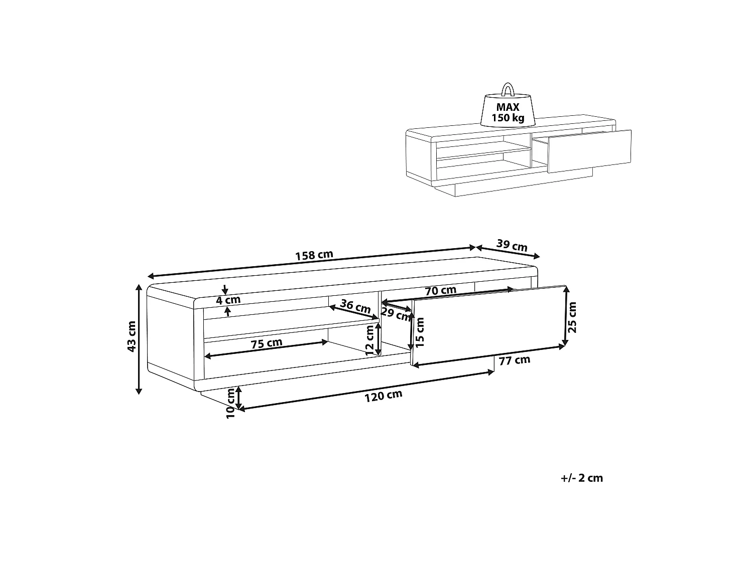 Meuble TV ANTONIC Blanc