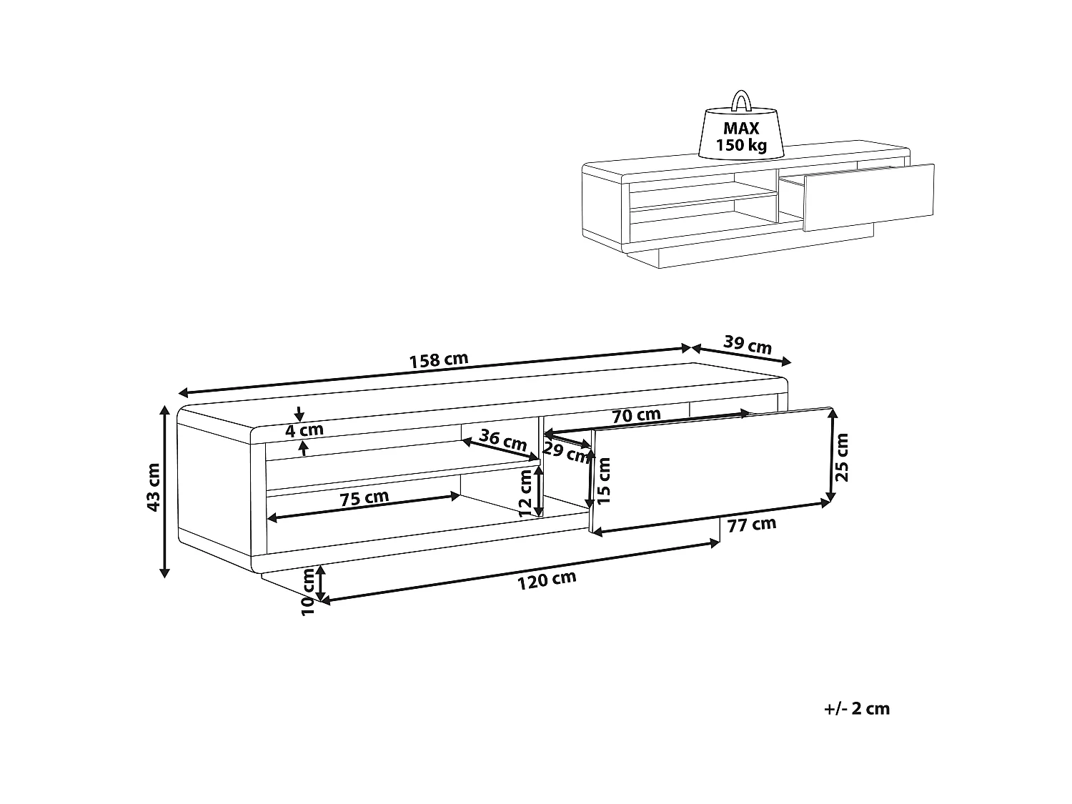 TV-meubel ANTONIC Wit