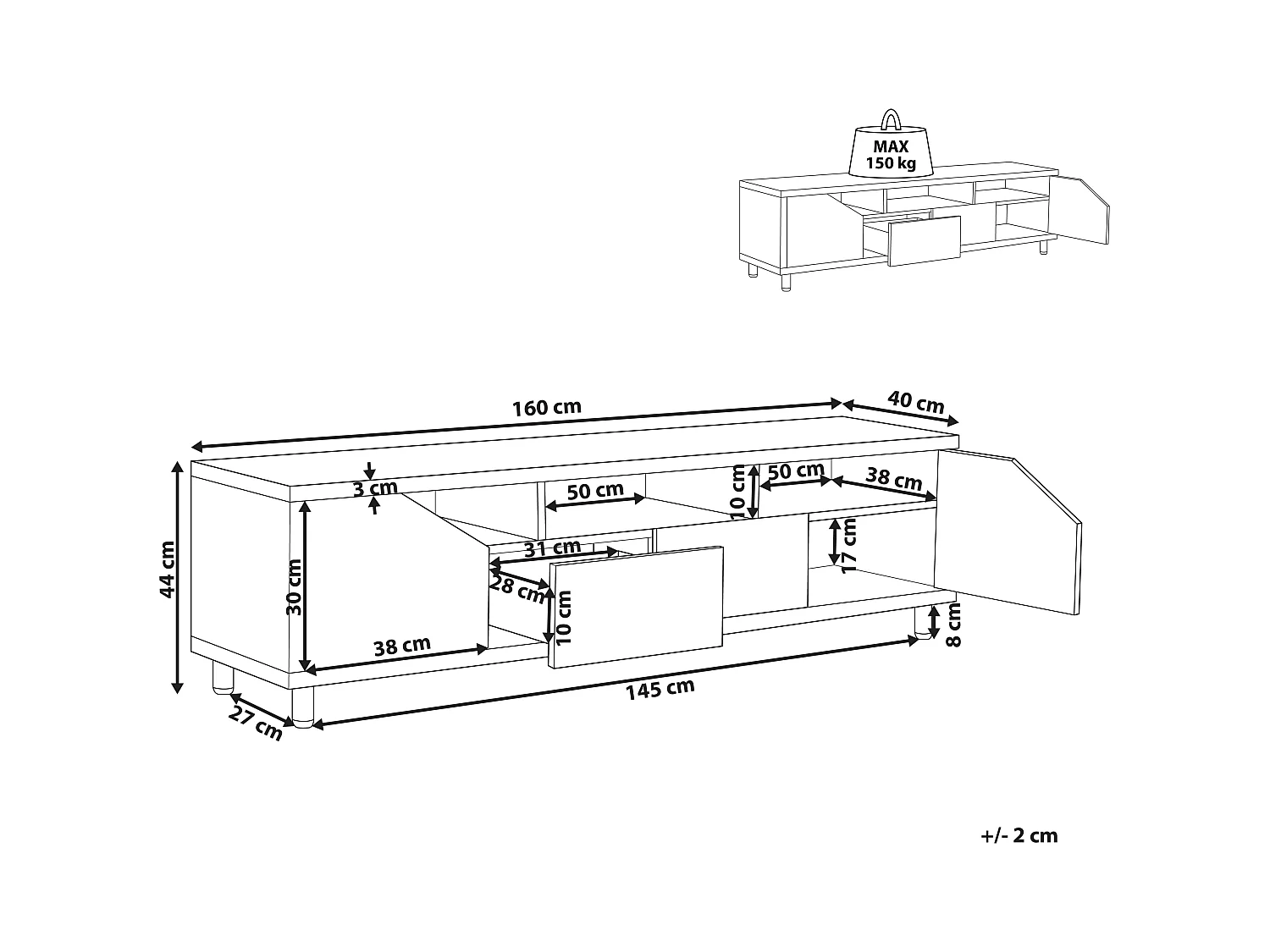 Meuble TV CINCI Blanc