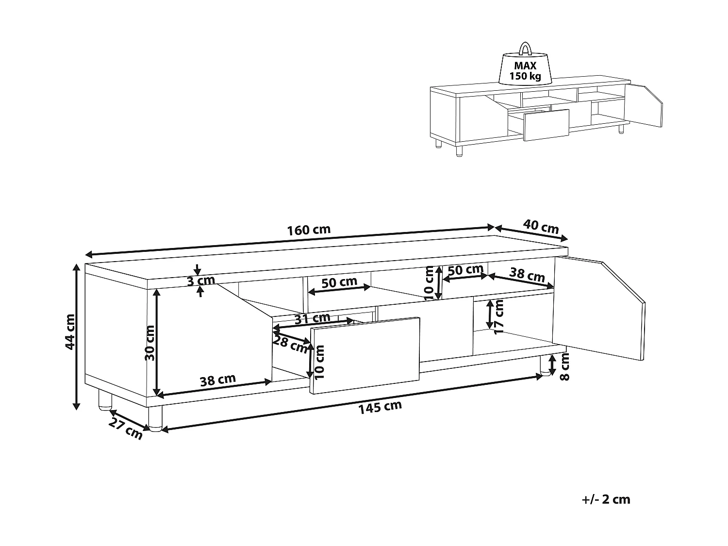 Meuble TV CINCI Blanc