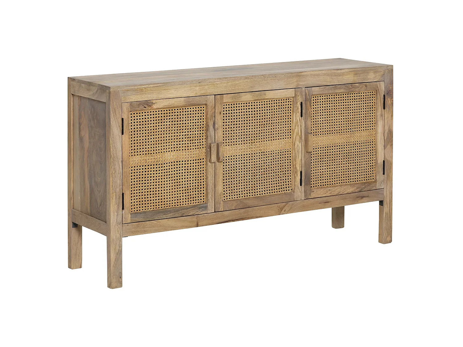Buffet en bois de manguier et cannage Julietta