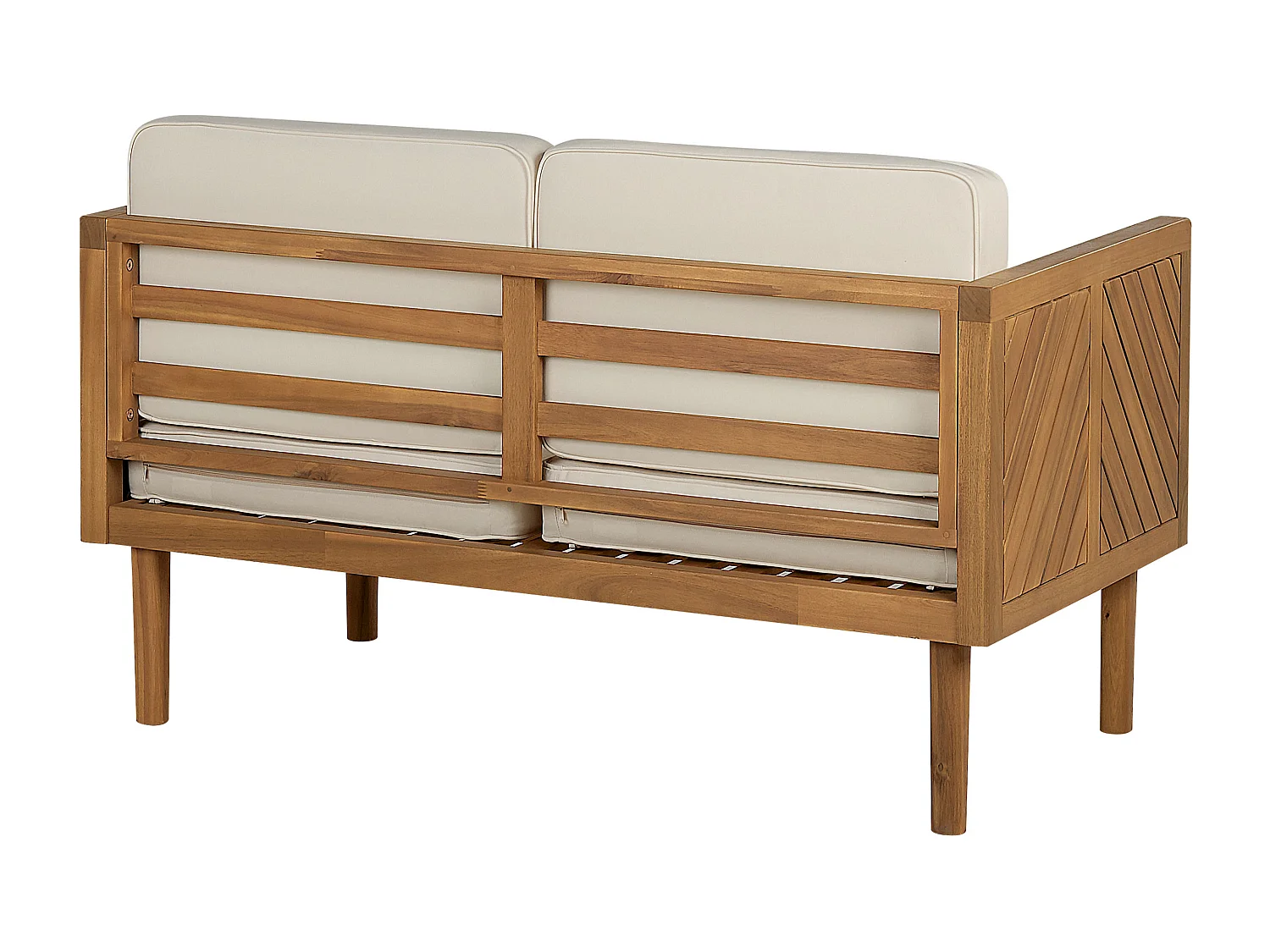 Ensemble de salon de jardin avec table et ottoman 6 places BARATTI Acacia Marron