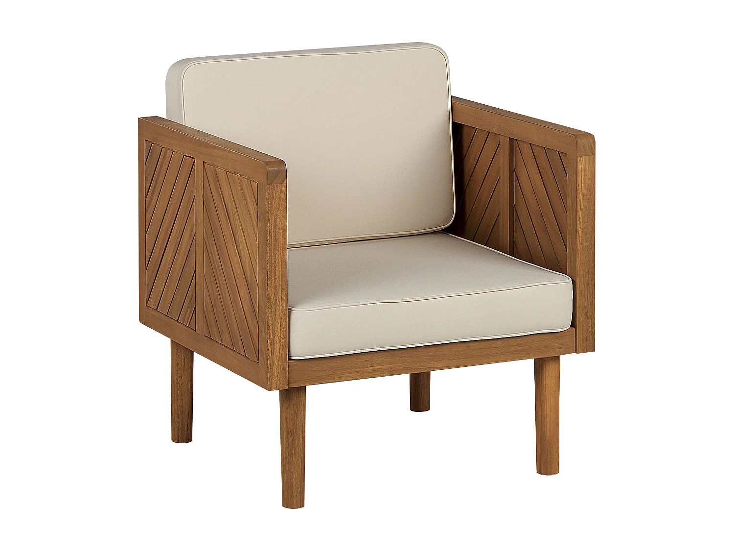 Loungeset met tafel en ottomaan 6-zitter BARATTI Acaciahout Bruin