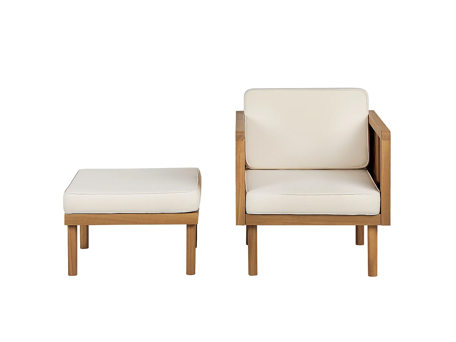 Loungeset met tafel en ottomaan 4-zitter BARATTI Acaciahout Bruin