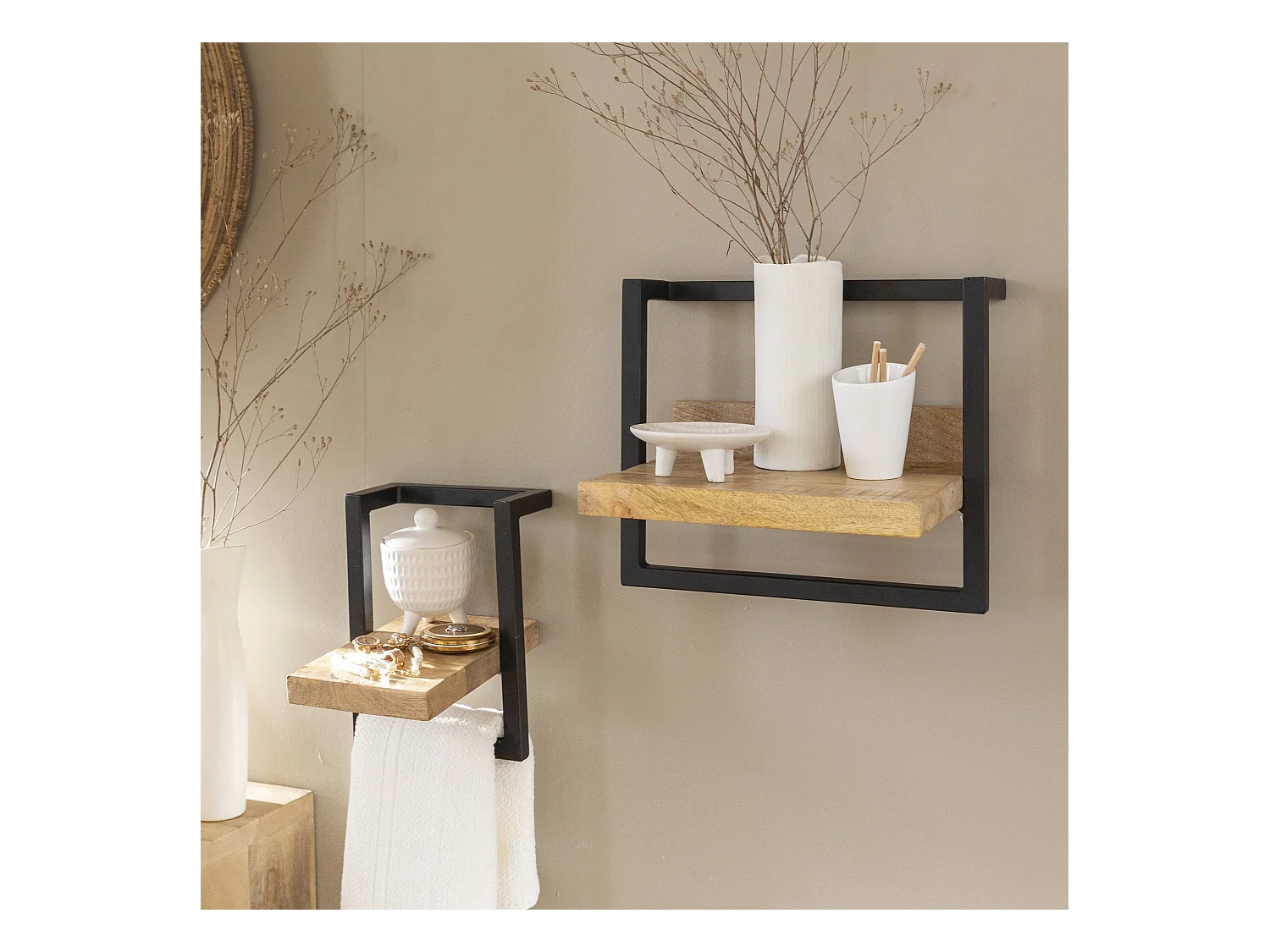 Etagère murale en bois de manguier petit modèle Joie