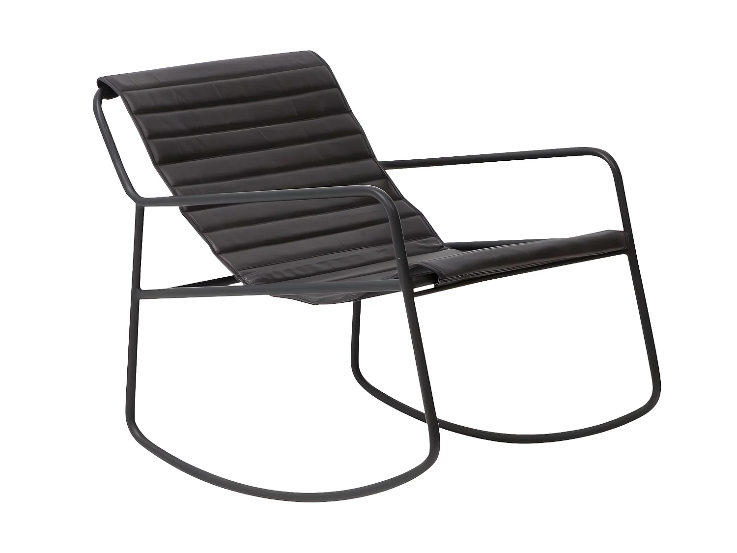 Rocking chair en cuir noir Sydney