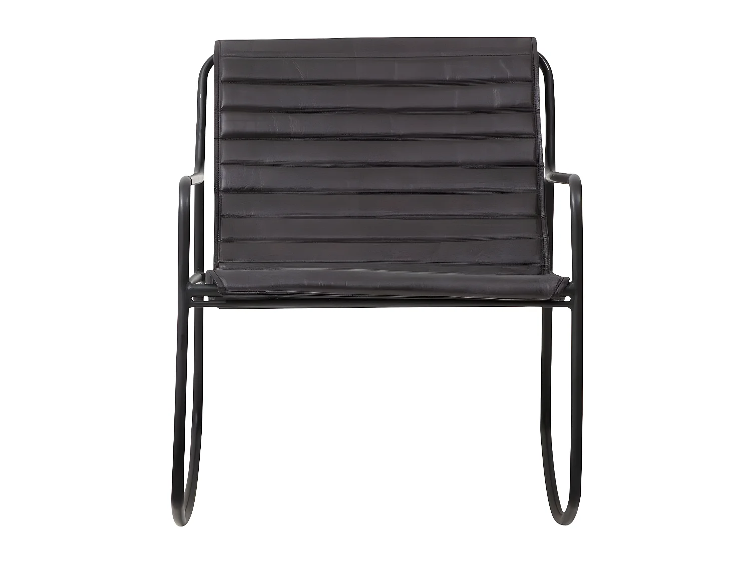 Rocking chair en cuir noir Sydney