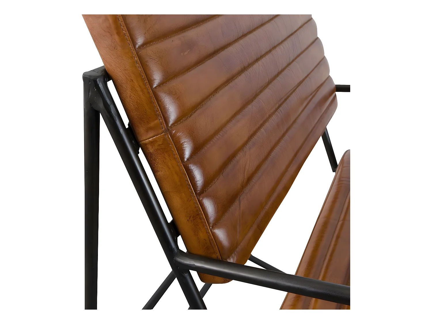 Fauteuil vintage en cuir marron Porto