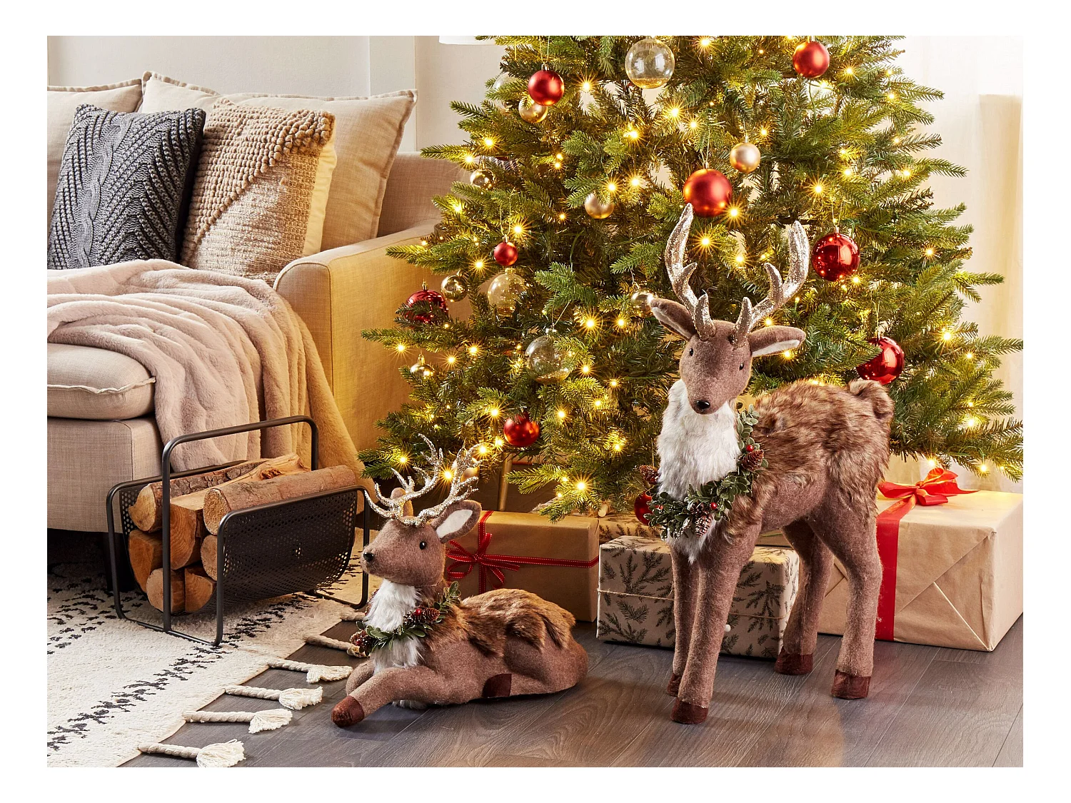 Decoratief beeld rendier 70 cm bruin TAPIO