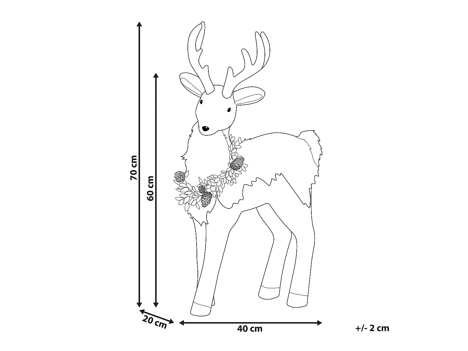 Decoratief beeld rendier 70 cm bruin TAPIO