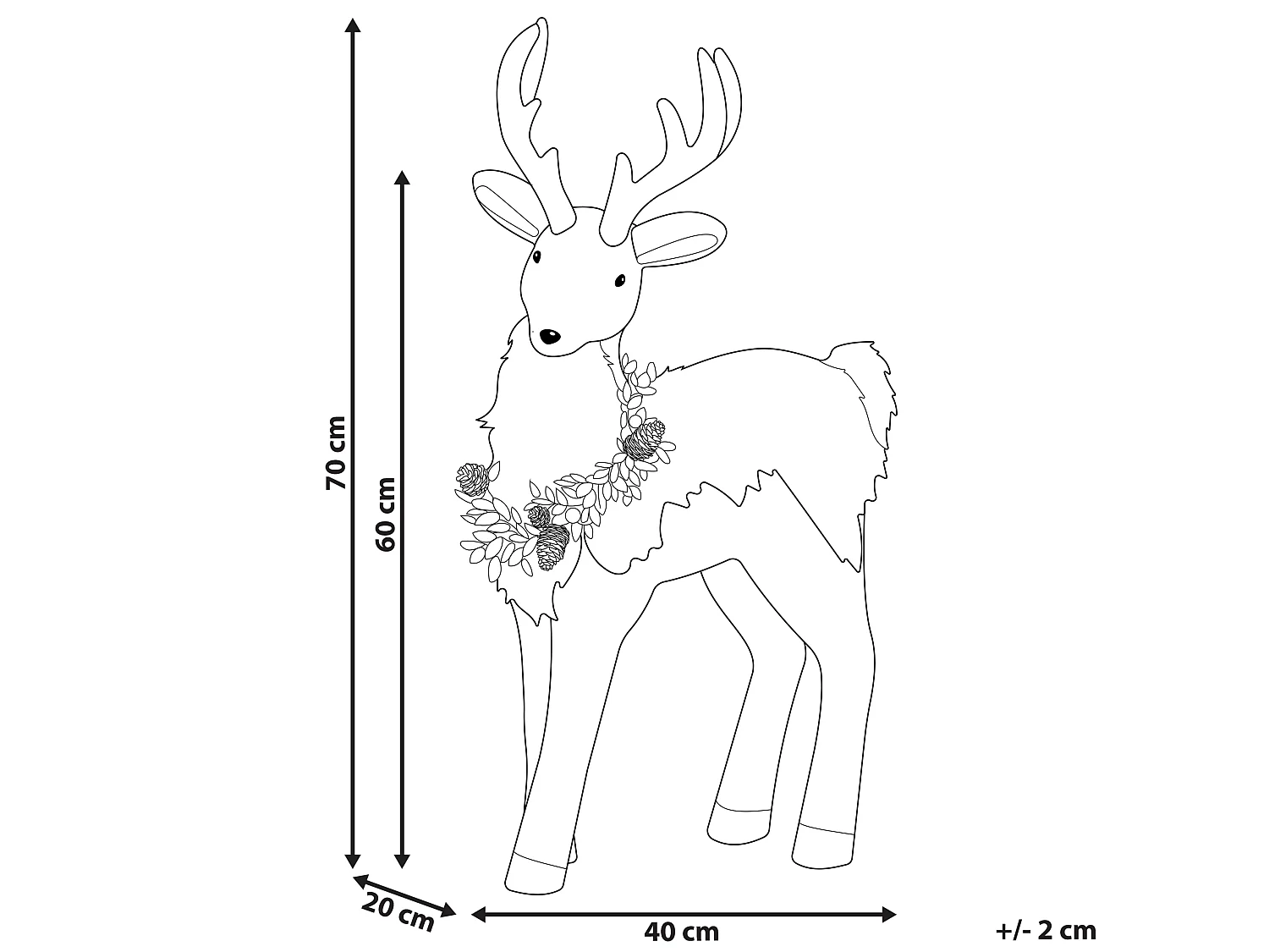Accessoire Décoratif TAPIO Renne 70 cm Marron