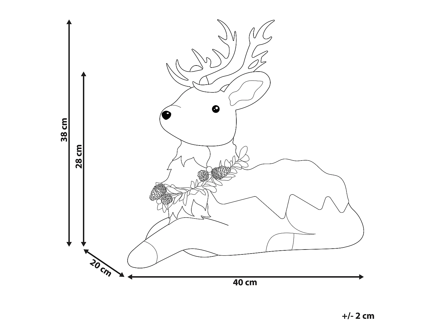 Accessoire Décoratif TAPIO Renne 38 cm Marron