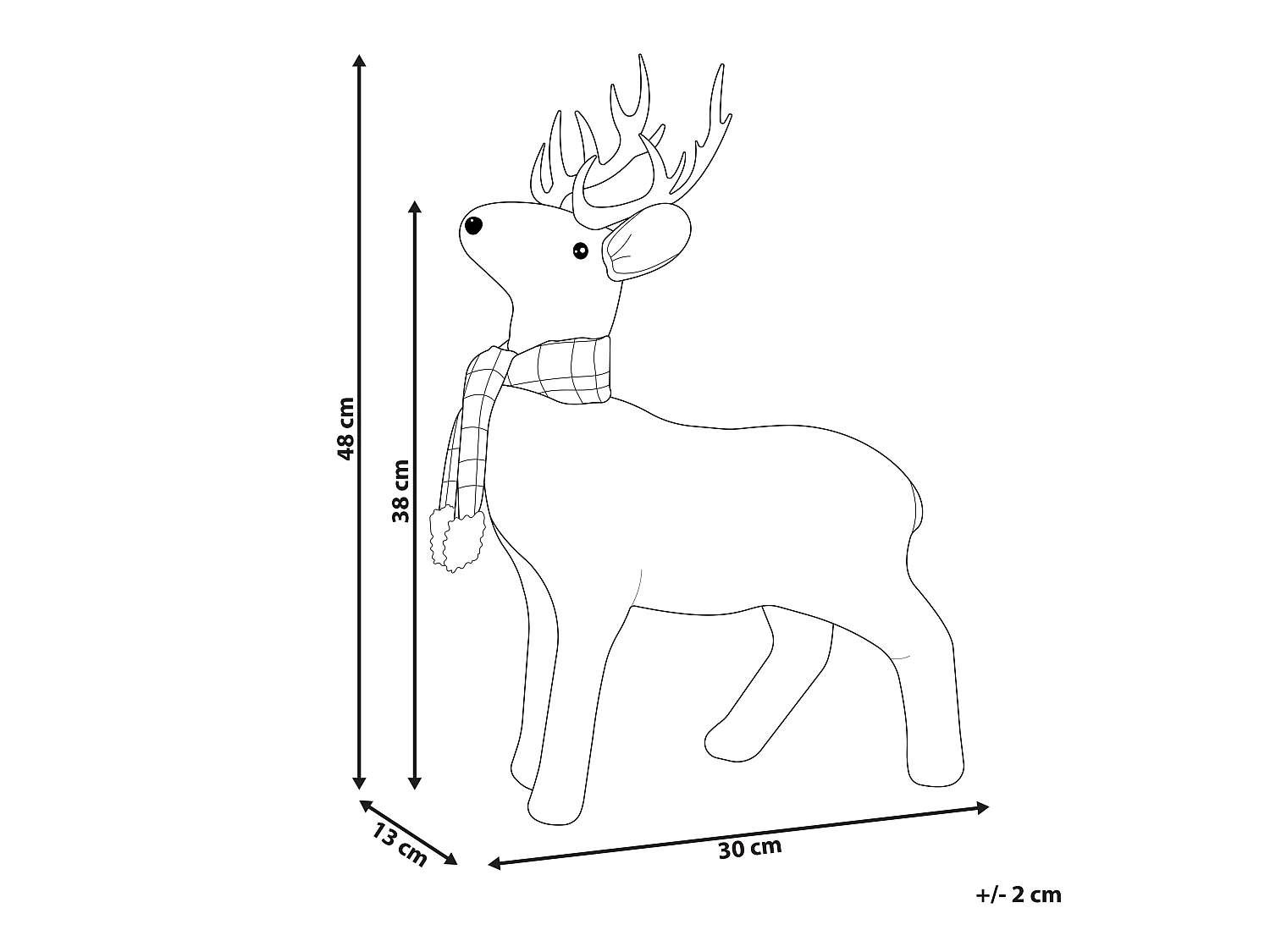 Accessoire Décoratif MUSTOLA Renne 48 cm Blanc