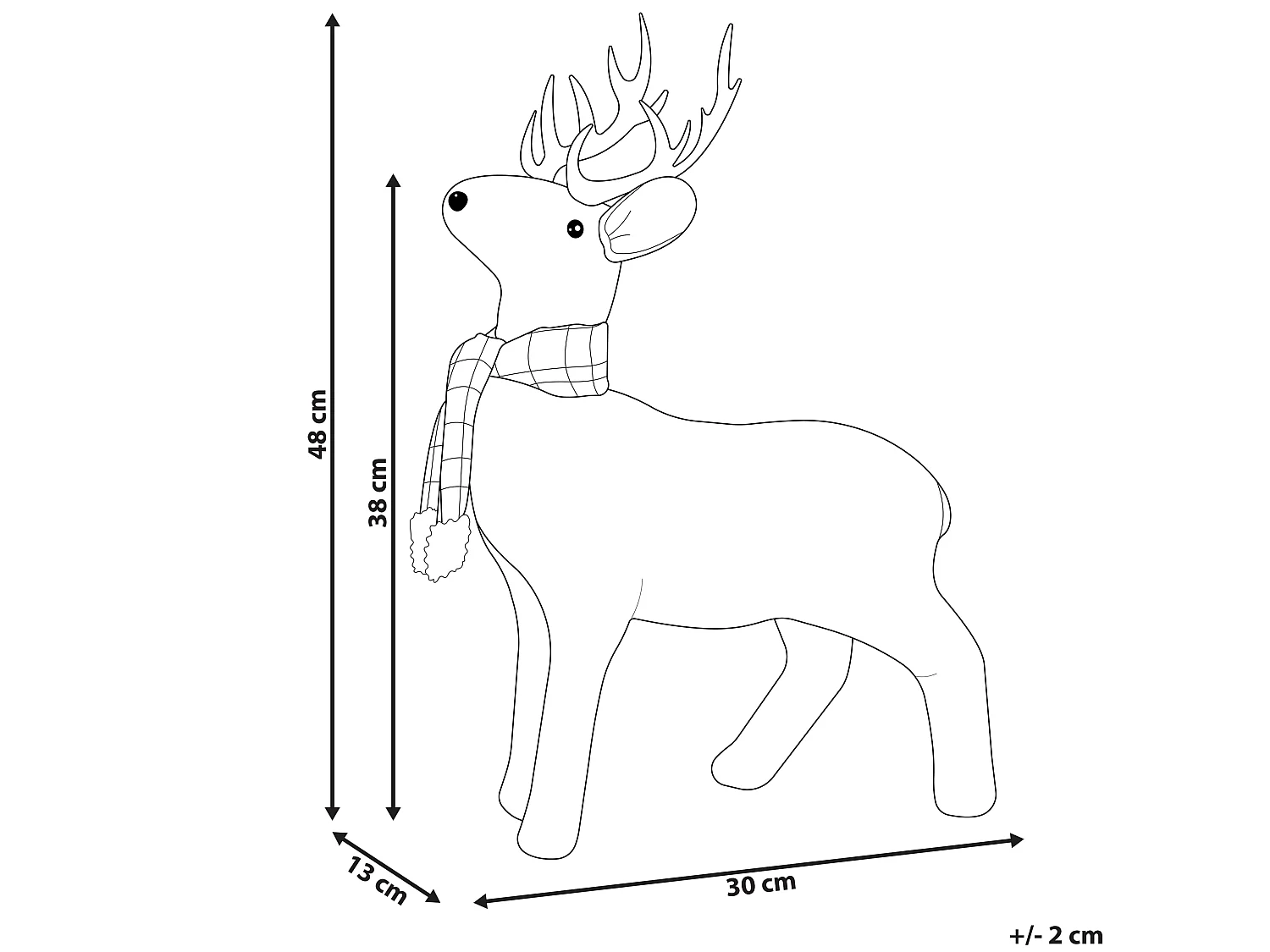 Figura decorativa rena 48 cm branco MUSTOLA