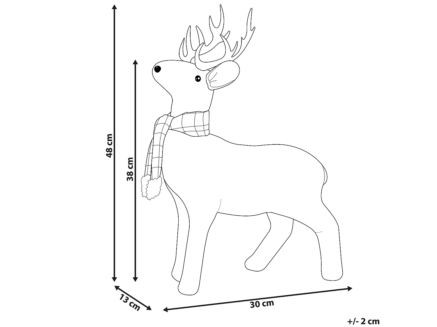 Figura decorativa rena 48 cm branco MUSTOLA