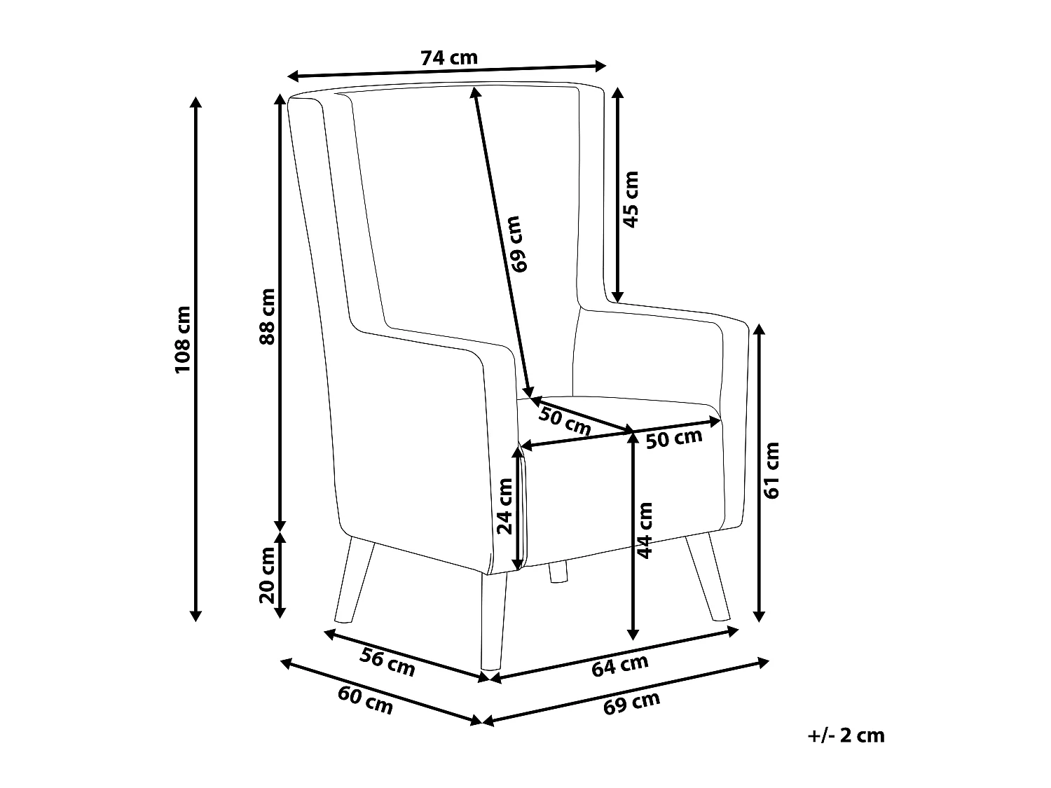 Sillón orejero ONEIDA Terciopelo Amarillo