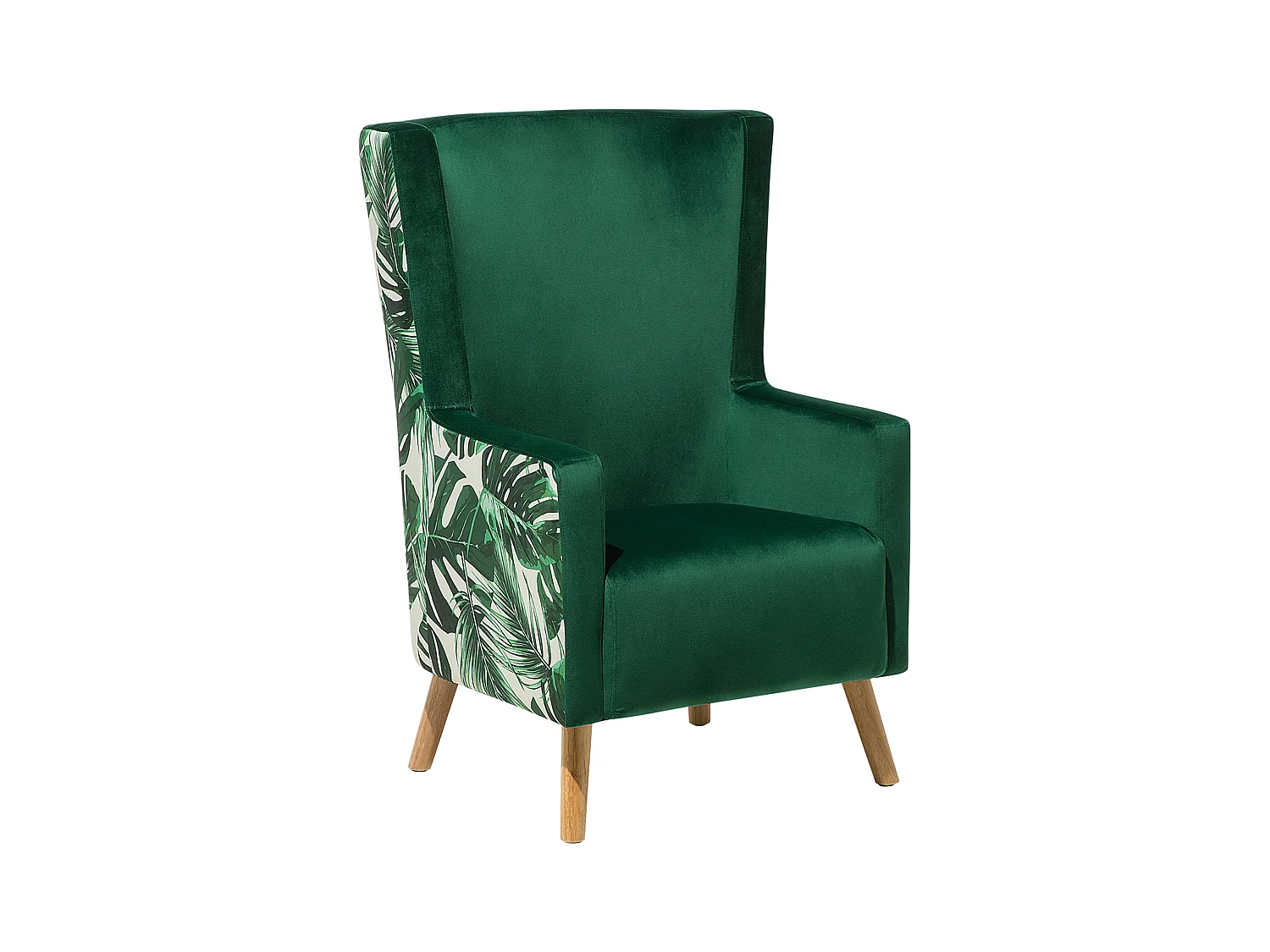 Fauteuil à oreilles ONEIDA Velours Vert foncé