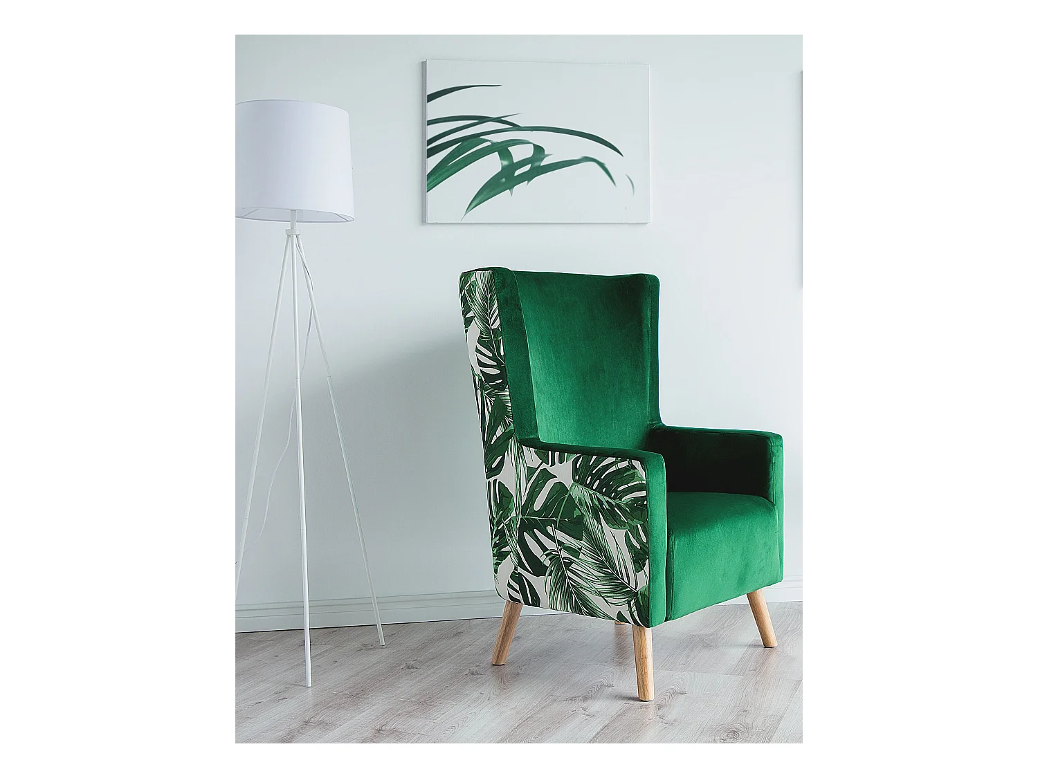 Poltrona Wingback ONEIDA Velluto Verde scuro