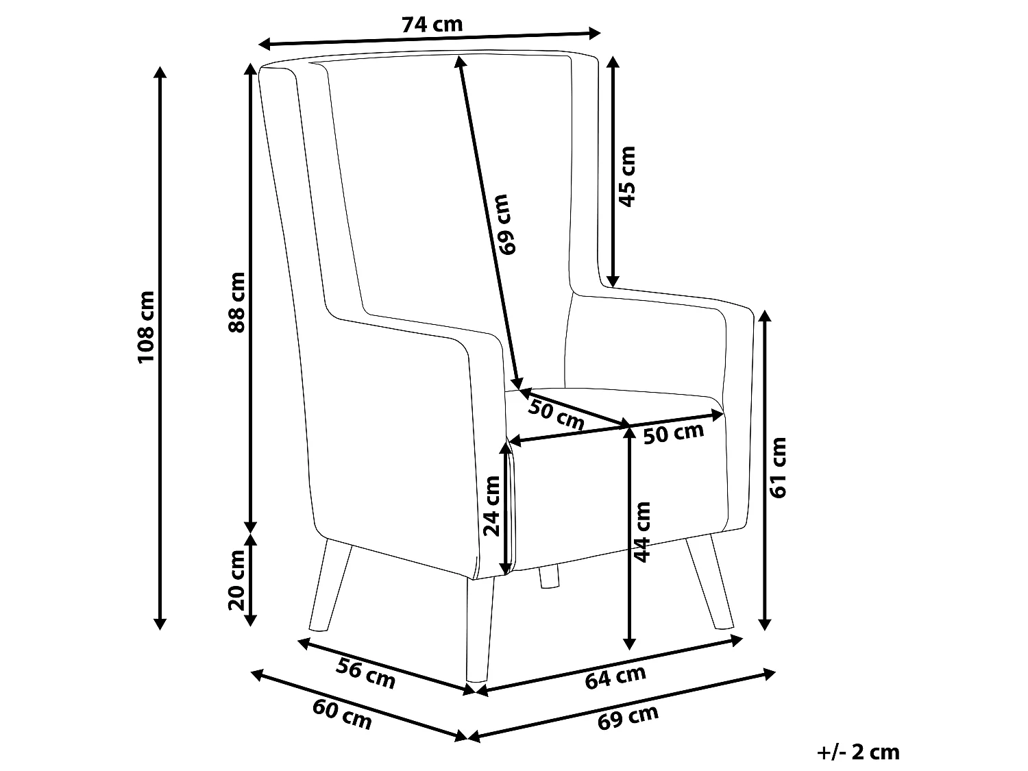 Oorfauteuil ONEIDA Fluweel Donkergroen
