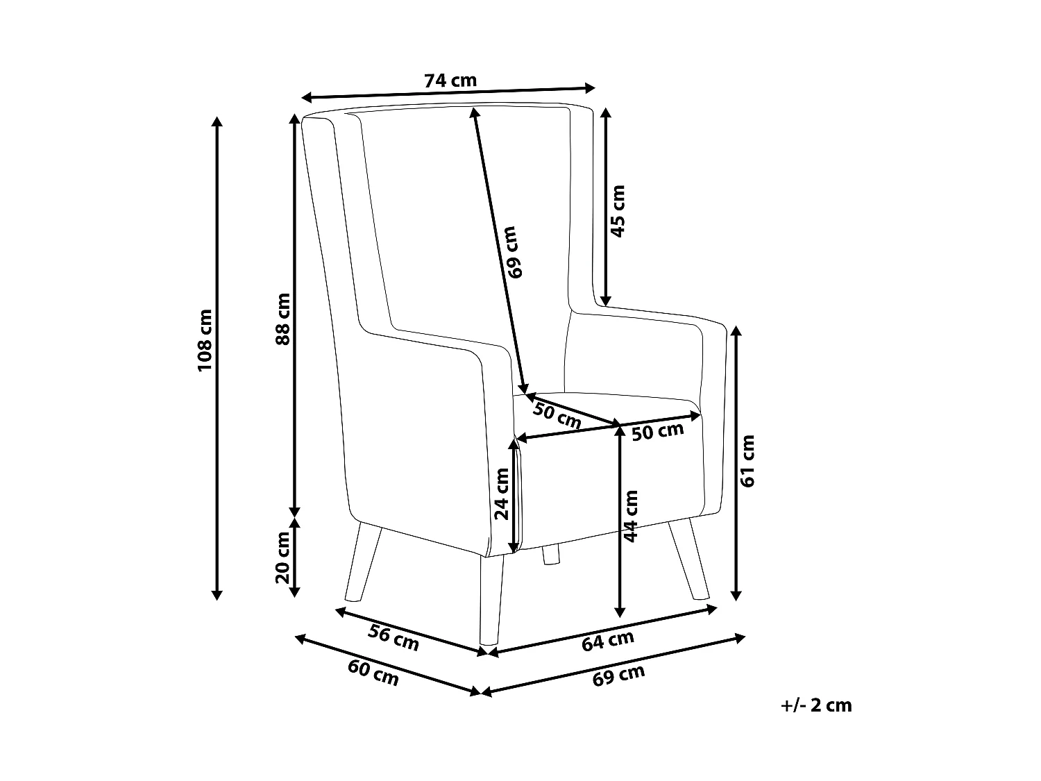 Oorfauteuil ONEIDA Fluweel Donkergroen
