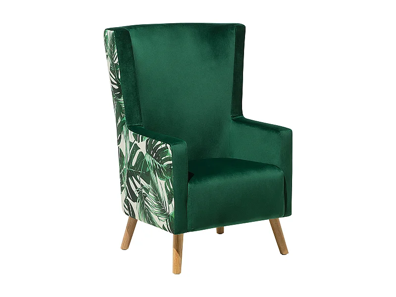 Poltrona Wingback ONEIDA Velluto Verde scuro