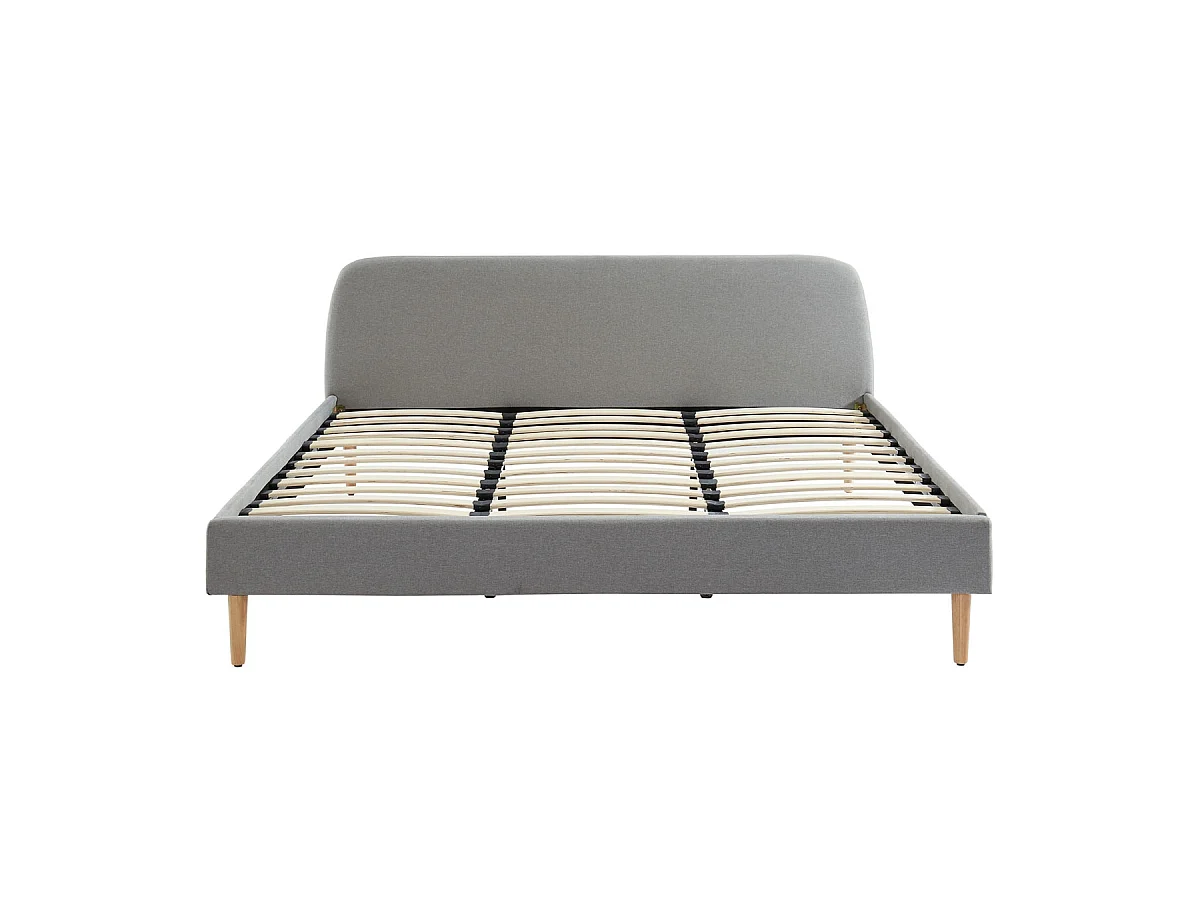 Lit adulte scandinave 180x200 gris clair - Gaby