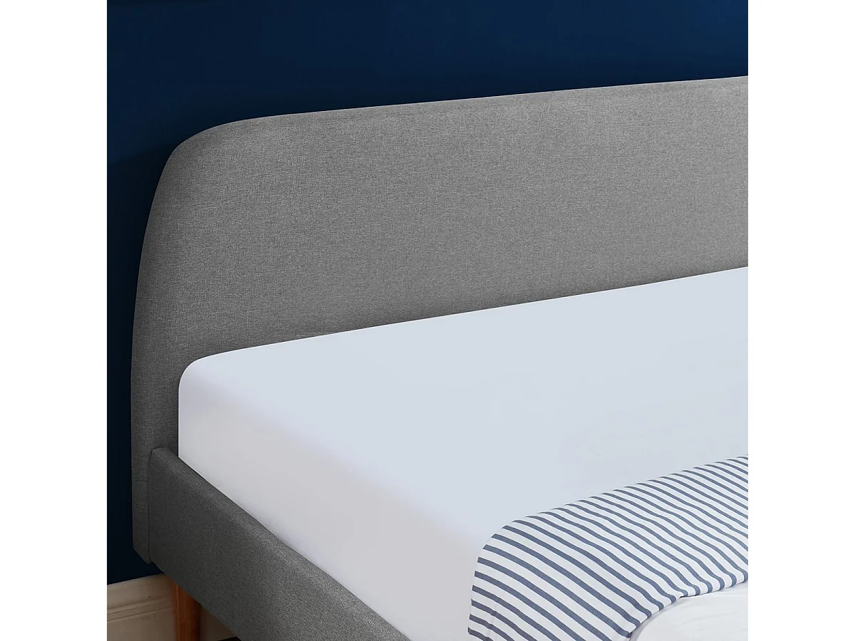 Lit adulte scandinave 180x200 gris clair - Gaby