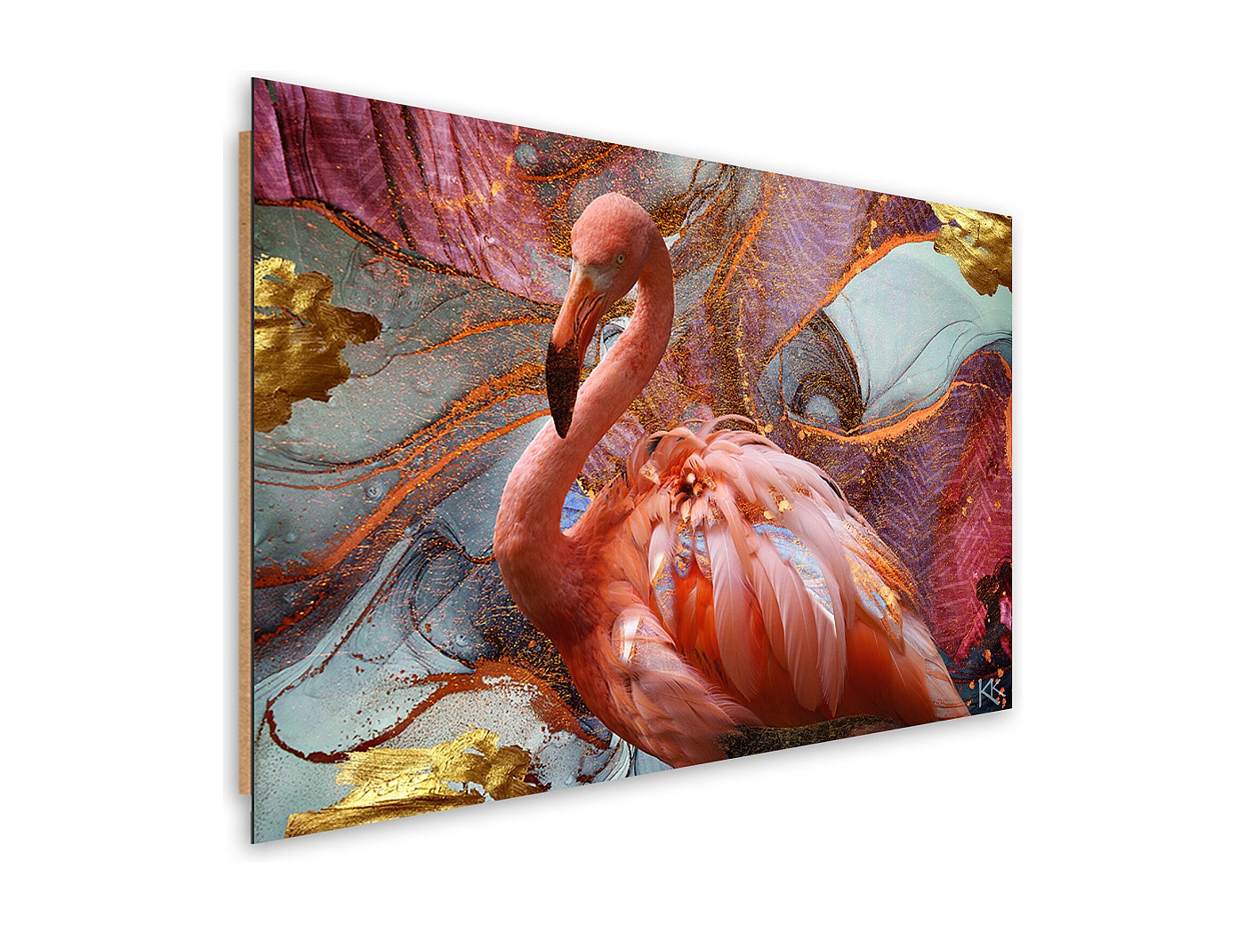 Carta da parati - Duo di Fenicotteri Rosa Velluto