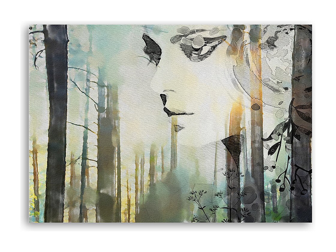 Stampa Su Tela Quadro Foresta Dipinta A Mano - Astratto Natura Paesaggio - Decorazione Moderna Per Pareti Di Soggiorno, Camera Da Letto, Ufficio
