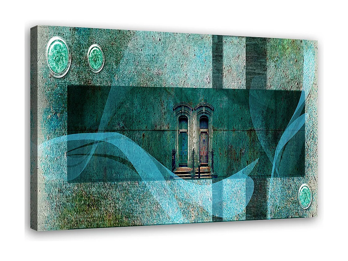 Kunstbruder WTD Stampa Su Tela Window View – Quadro Panorama Mare E Cielo, Formato 40x60 Cm, Paesaggio Astratto - 3