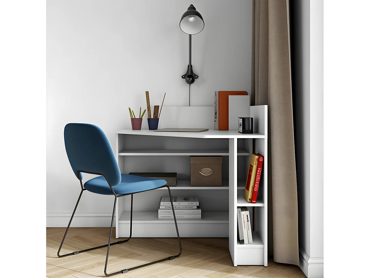 Bureau d'angle WALL - blanc - TEMAHOME