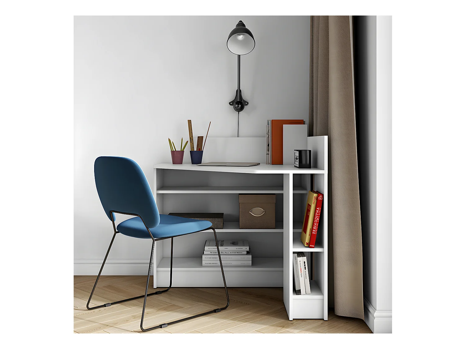 Bureau d'angle WALL - blanc - TEMAHOME