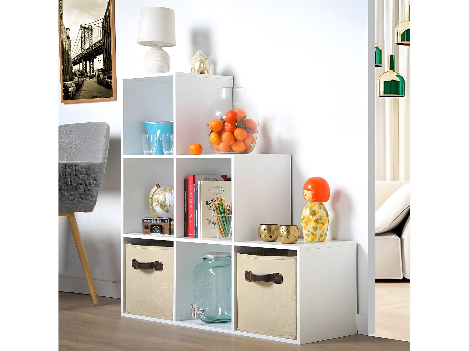 Mueble 6 estantes en escalera