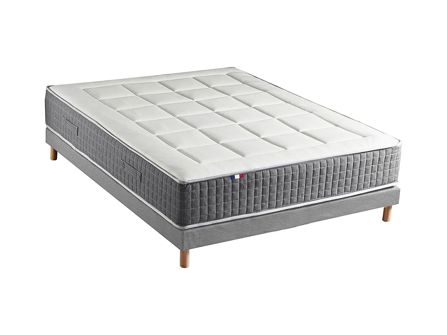 Ensemble Matelas Ressort 7 zones H.28cm + Sommier Fabriqué en France MAX Dimensions - 140 x 190 cm