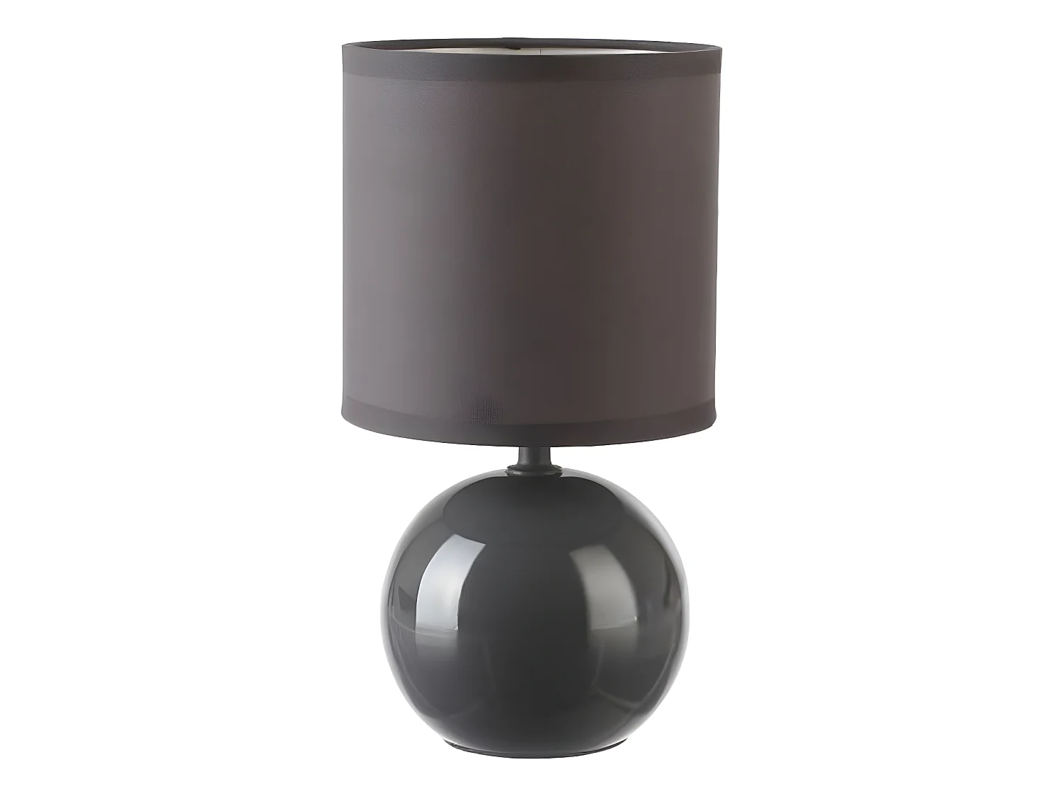 Lot de 2 Lampes céramique boule en Gris, Hauteur 25 cm