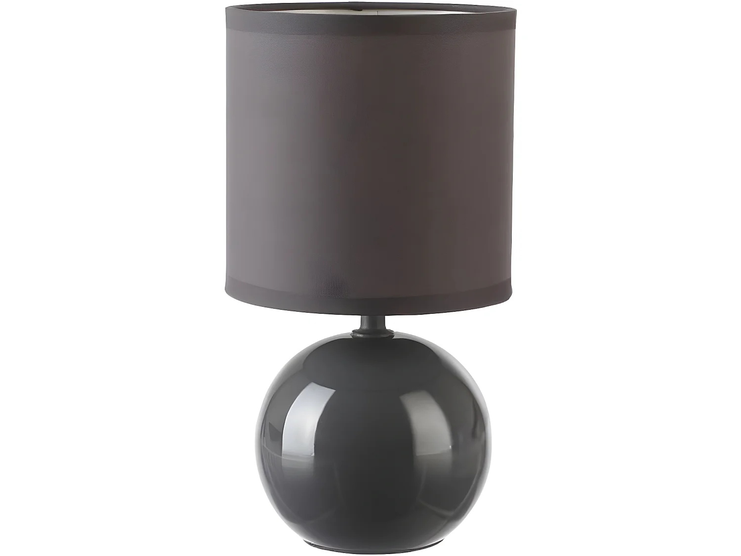 Lot de 2 Lampes céramique boule en Gris, Hauteur 25 cm