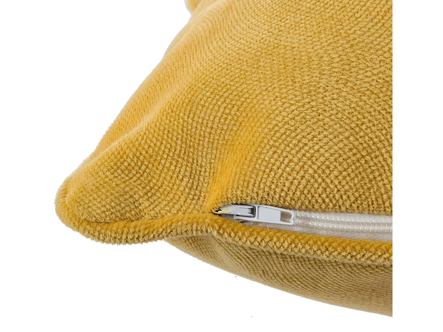 Lot de 4 coussins rectangulaires 100% polyester coloris ocre - Dim : L.50 x l.30 cm