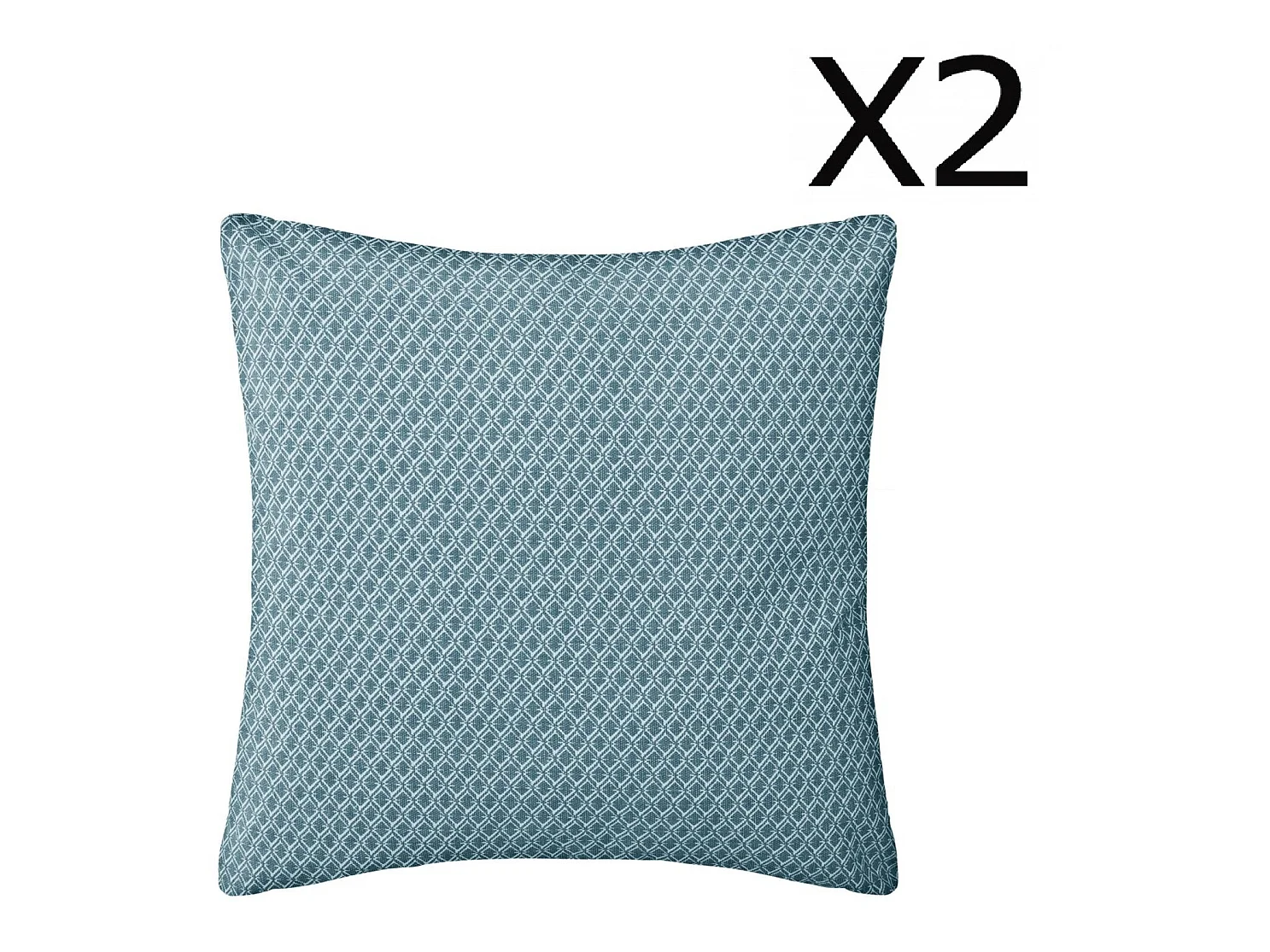 Lot de 2 Coussins bleu déhoussable - 38 x 38 cm