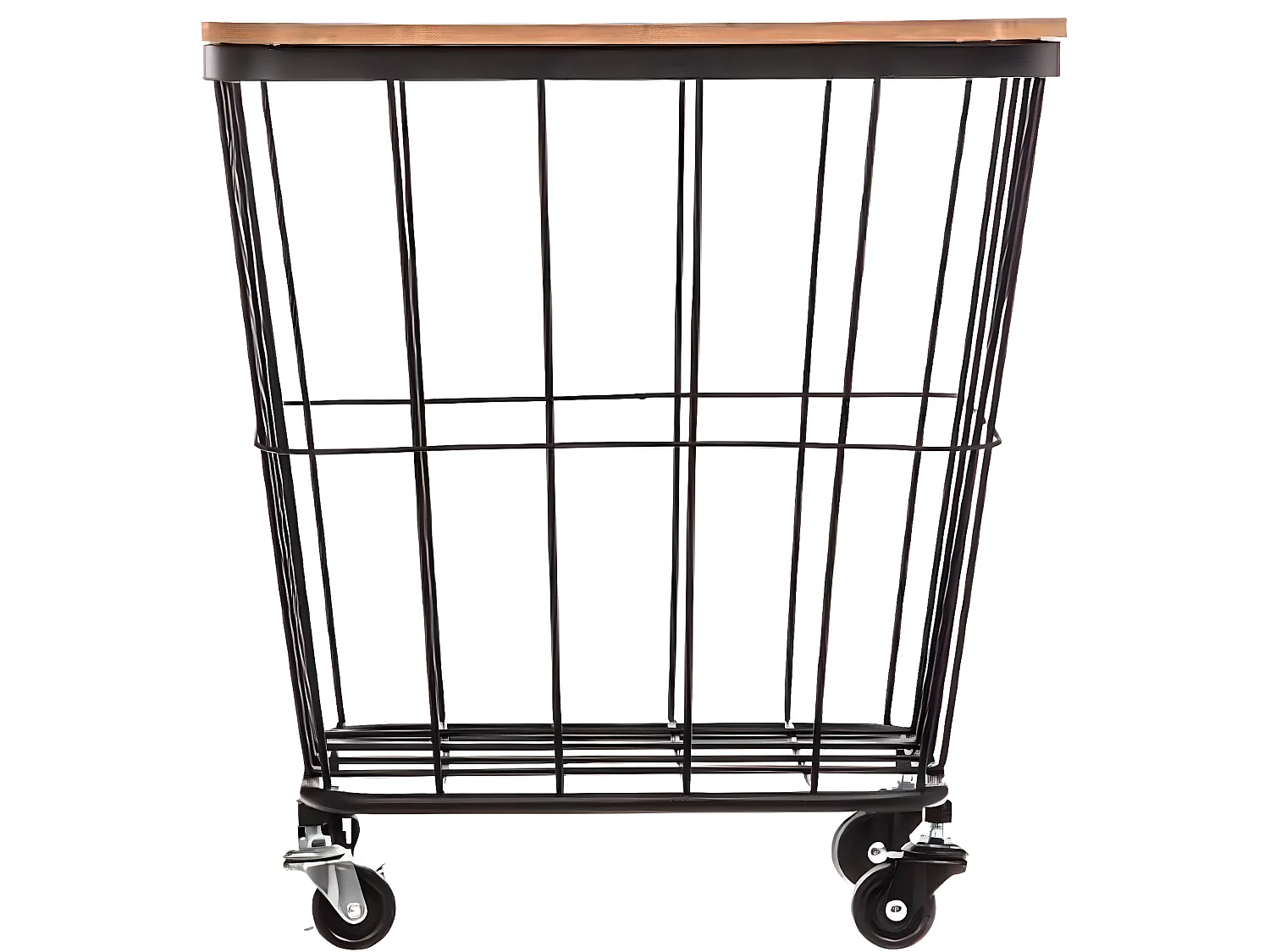 Table coffre en MDF et acier, sur roulettes coloris noir - Dim : L 39 x l 39 x H 43 cm