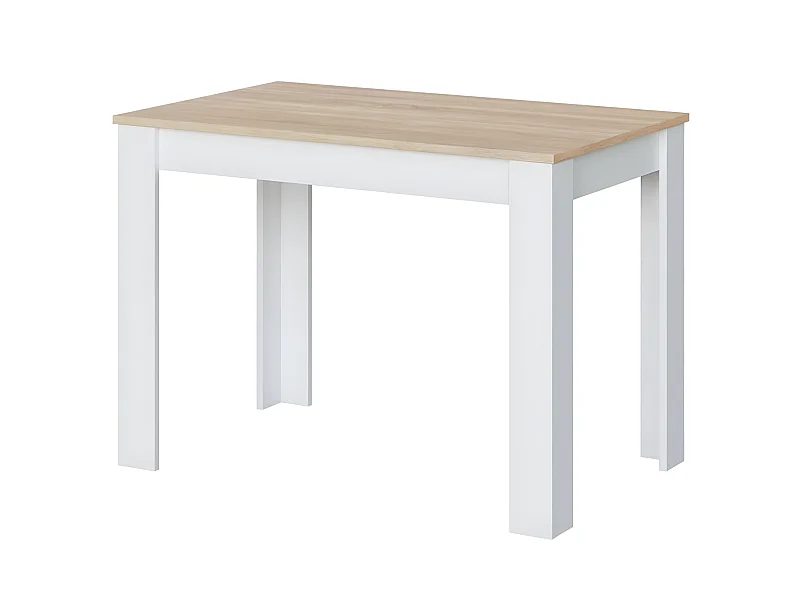 Table auxiliaire fixe coloris chêne canadien / blanc artic -  Hauteur 78 x Longueur 109 x Profondeur 67 cm