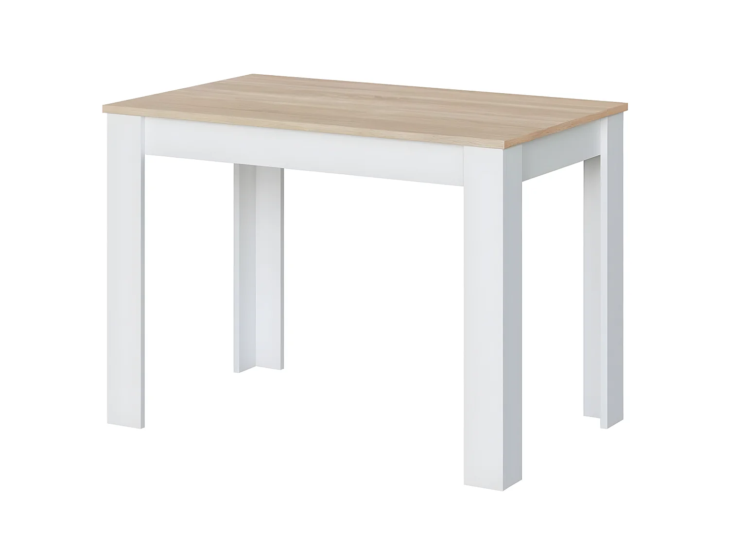 Table auxiliaire fixe coloris chêne canadien / blanc artic -  Hauteur 78 x Longueur 109 x Profondeur 67 cm