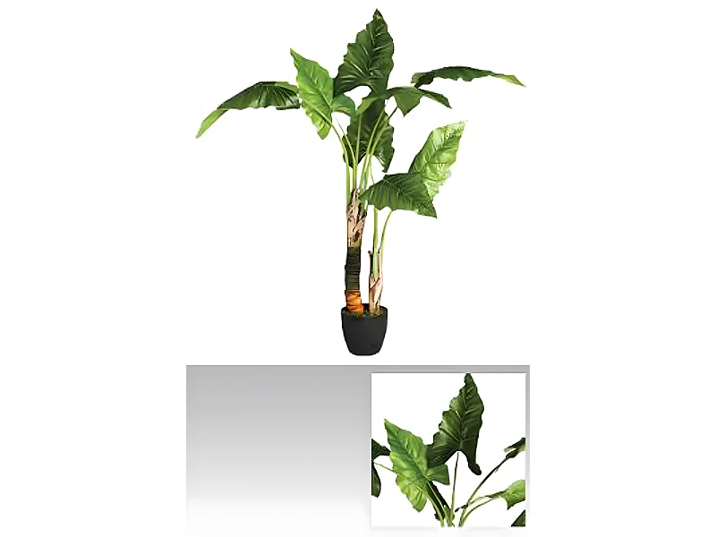 Plante Artificielle " Bananier " en POLYESTER + FER + POLYETHYLENE + CIM - Dim : H.120 cm
