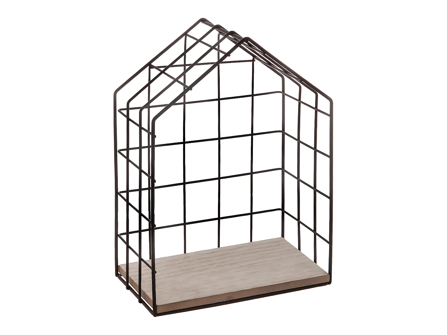 Lot de 3 étagères murales en bois MDF et fer coloris noir