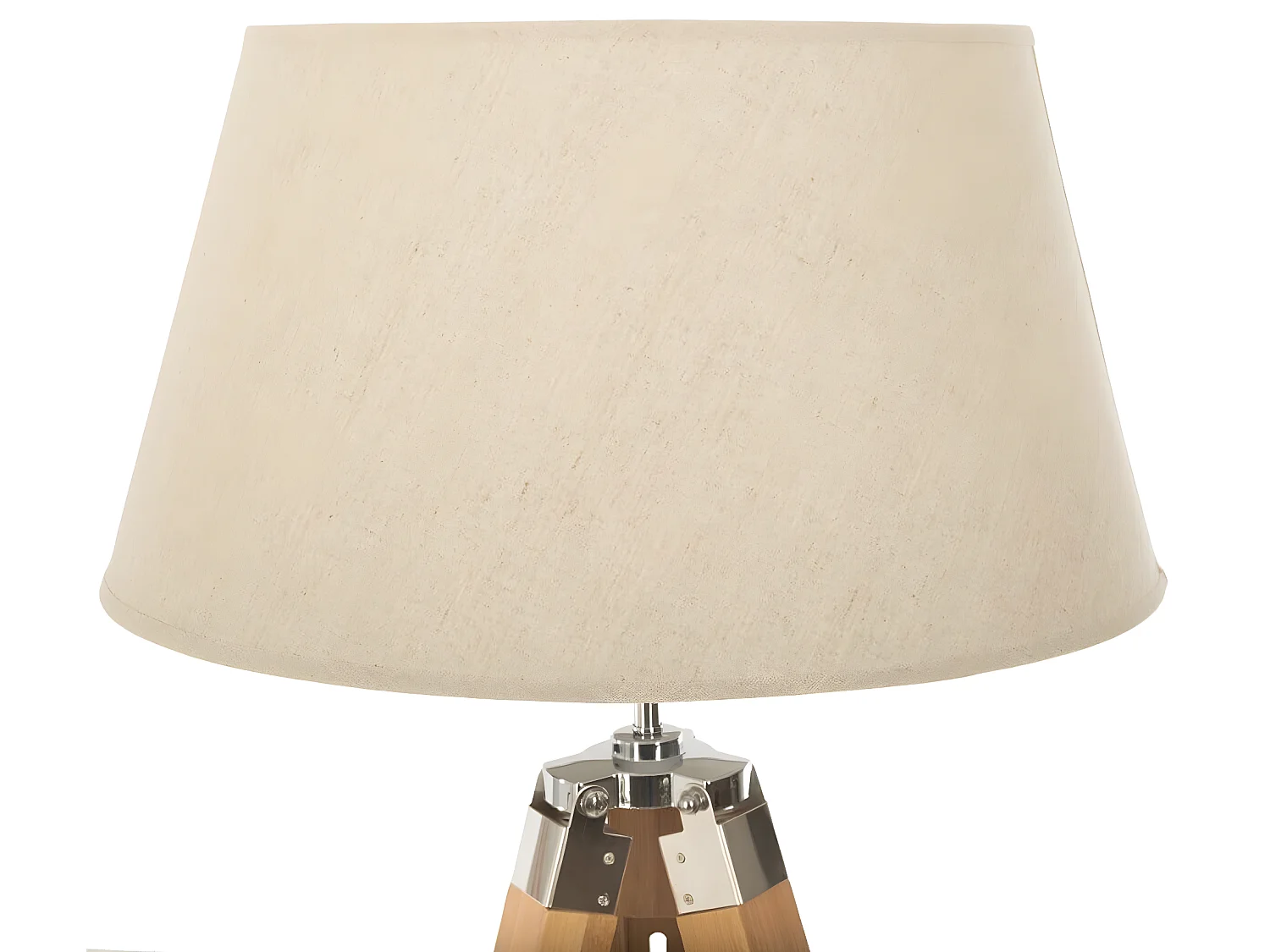 Lampadaire trépied en bambou coloris ivoire - Longueur 65 x Profondeur 59 x Hauteur 145 cm